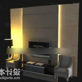 Tv Cabinet Wall With Sofa 3d model