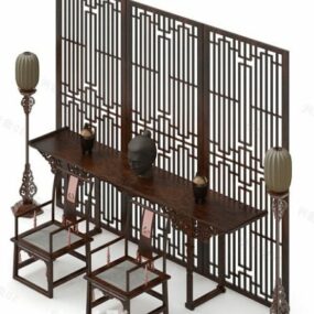 Ancient Chinese Table And Chair 3d model