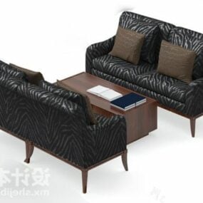 Dark Pattern Sofa Table Set 3d model