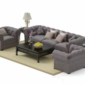 Modern Upholstery Sofa Set 3d model