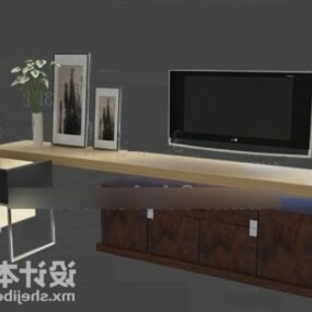 Tv Cabinet With Tableware Decorative 3d model