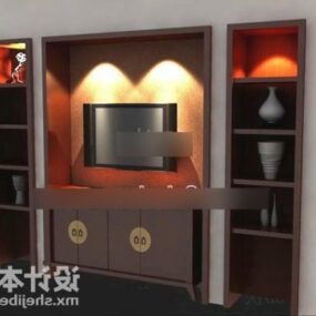 Modern Tv Cabinet With Showcase 3d model