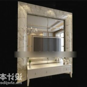 Tv Cabinet With Mirror Background 3d model