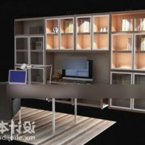 Tv Cabinet With Bookcase Background 3d model