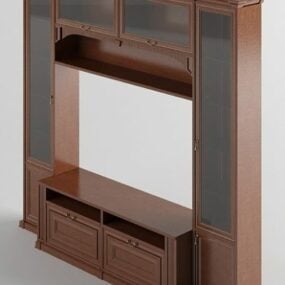 Simple Wooden Tv Cabinet V4 3d model