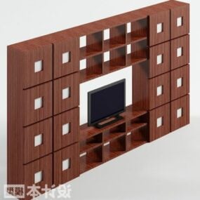 Studiozimmer mit Fernseher 3D-Modell