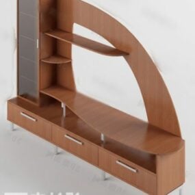 Tv Cabinet Curved Shelf 3d model