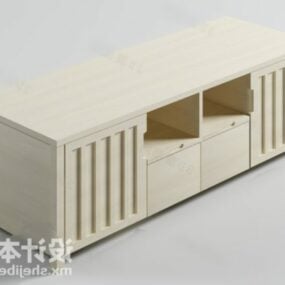Tv Cabinet Yellow Wooden 3d model