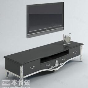 Elegant Classic Dark Tv Cabinet 3d model