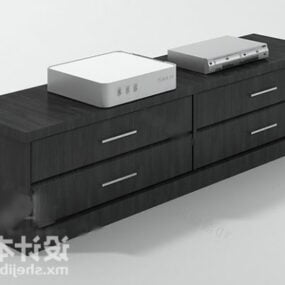 Černý Tv Cabinet Bytový nábytek 3D model
