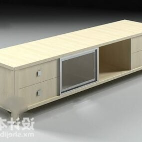 Mueble de TV para el hogar de madera amarilla modelo 3d