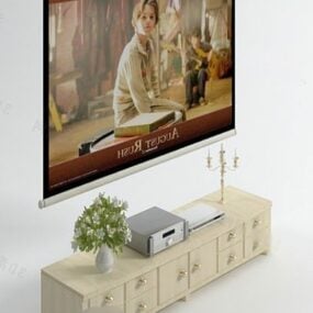Tv Cabinet With Painting 3d model