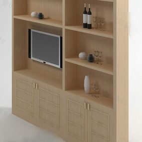 Tv Cabinet Wooden Modern Style 3d model
