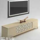 Meuble TV en bois sculpté