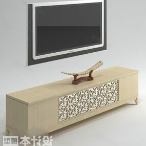 Tv Cabinet Wooden Carved 3d model