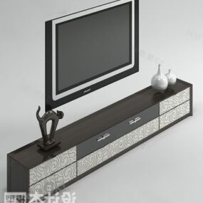 Tv Cabinet Brown Wood 3d model
