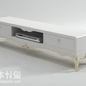 White Tv Cabinet European Style 3d model