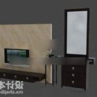 Tv Cabinet With Mirror Set