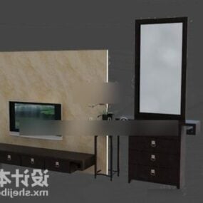 Tv Cabinet With Mirror Set 3d model