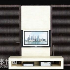Simple White Tv Cabinet 3d model