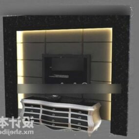 Černý barevný 3D model TV skříňky