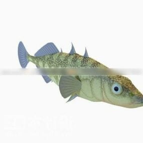 3д модель озёрной рыбы-животного