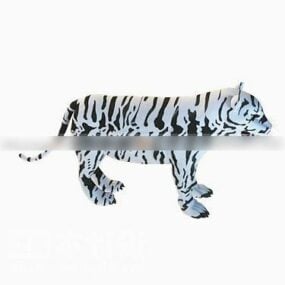 Model 3d Kewan Macan Putih Zebra