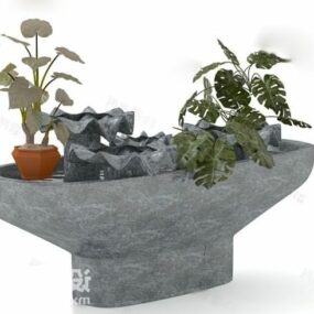 Garden Bonsai Stone Stand 3d model