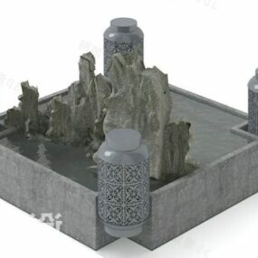 Chinese Garden Stone Building 3d model