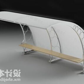 Curved Bus Stop Building 3d model