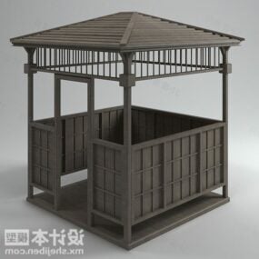 Landscape Wooden Gazebo 3d model