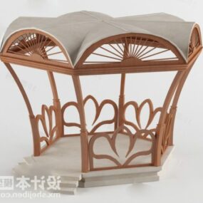 Modelo 3D de arquitetura tradicional do pavilhão do jardim chinês