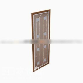 लकड़ी का दरवाजा भूरा रंग 3डी मॉडल