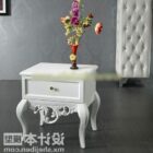 White Wood Bedside Table