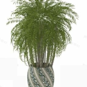 灰盆栽植物3d模型