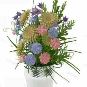 Blomsterplante i potte 3d-modell