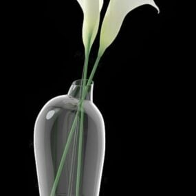 Art Glass Vase Flower 3d model