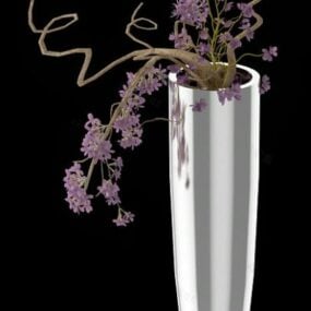 Plante en pot de fleur rose modèle 3D