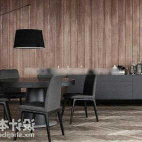 Dinning Table And Chair Combination 3d model