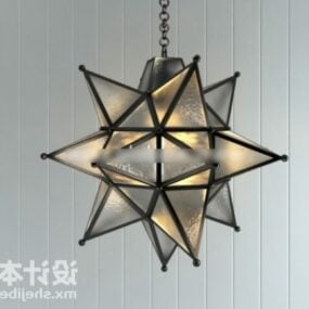מנורת תקרה תלת מימדית בצורת כוכב