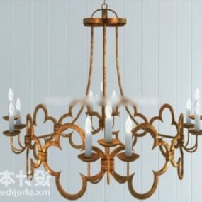 Antique Ceiling Lamp With Candle 3d model