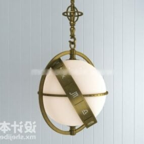 3д модель потолочного светильника в форме глобуса