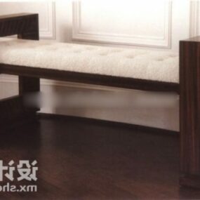 White Upholstery Stool 3d model