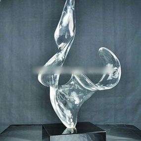 3d модель абстрактної срібної скульптури