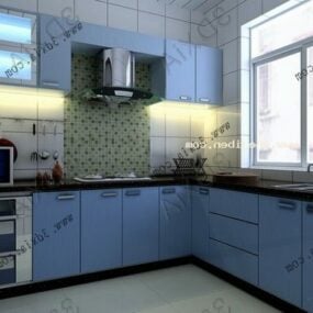 Modern L Kitchen 3d model