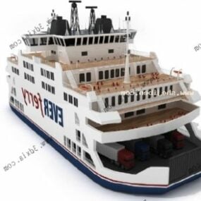 Barco ferry fluvial modelo 3d