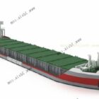 Long Cargo Ship With Container