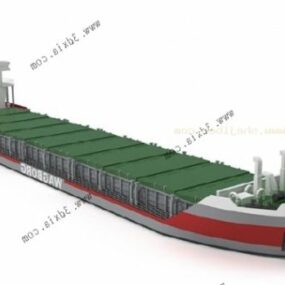 Long Cargo Ship With Container 3d model