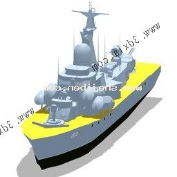 Lowpol Destroyer Ship 3d model