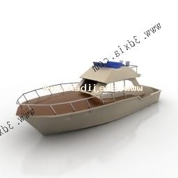 قایق تندرو چوبی مدل سه بعدی